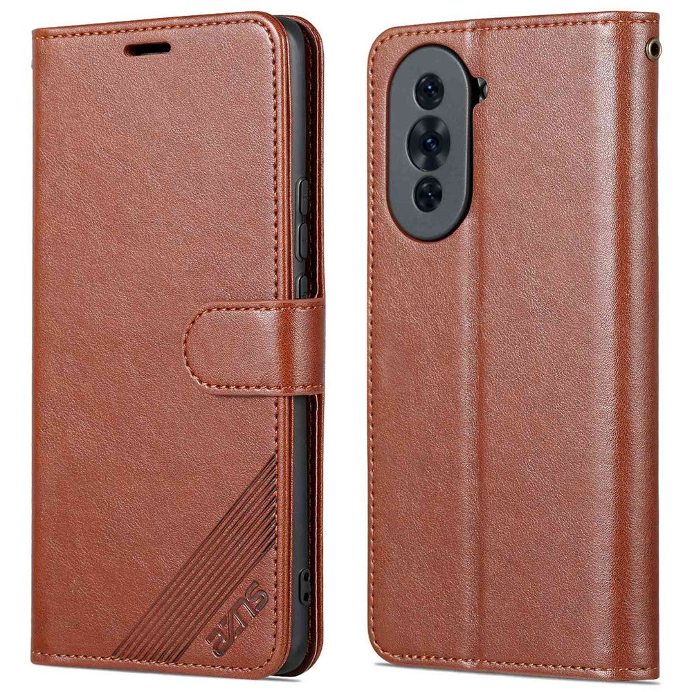 AZNS Drop-proof Flip Wallet Case for Huawei nova 10 Pro 4G, Full Protection PU Leather Magnetic Closure Anti-scratch Phone Cover with Viewing Stand