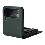 Til Samsung Galaxy Z Flip3 5G PU-læder telefoncover kulfibertekstur kortholder anti-fald foldbart coverbeskytter
