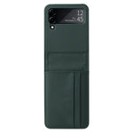 Til Samsung Galaxy Z Flip3 5G PU-læder telefoncover kulfibertekstur kortholder anti-fald foldbart coverbeskytter