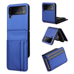 Til Samsung Galaxy Z Flip3 5G PU-læder telefoncover kulfibertekstur kortholder anti-fald foldbart coverbeskytter