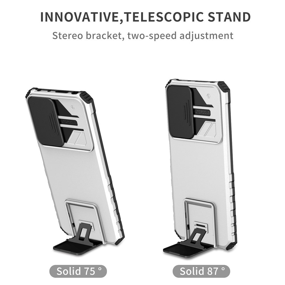 For Xiaomi Redmi Note 11 Pro 5G (Qualcomm) / Note 11 Pro 4G (Mediatek) Kickstand PC + TPU Back Cover Slide Camera Phone Case