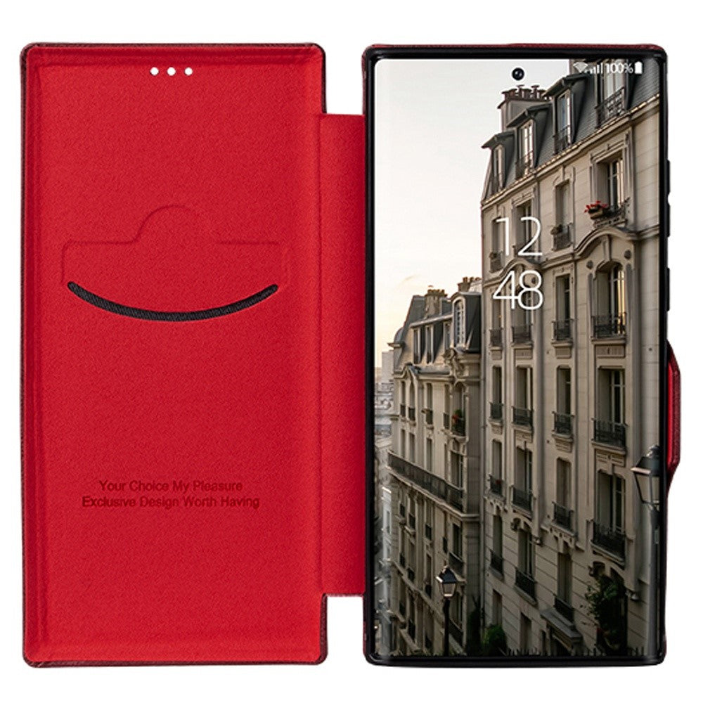 For Samsung Galaxy S22 Ultra 5G Card Holder PU Leather Cover Stand Folio Flip Protective Phone Case