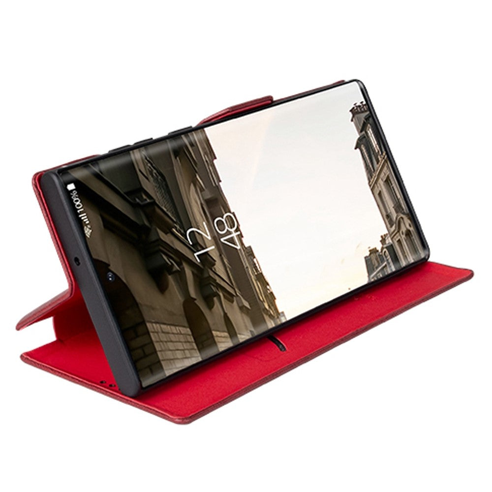 For Samsung Galaxy S22 Ultra 5G Card Holder PU Leather Cover Stand Folio Flip Protective Phone Case