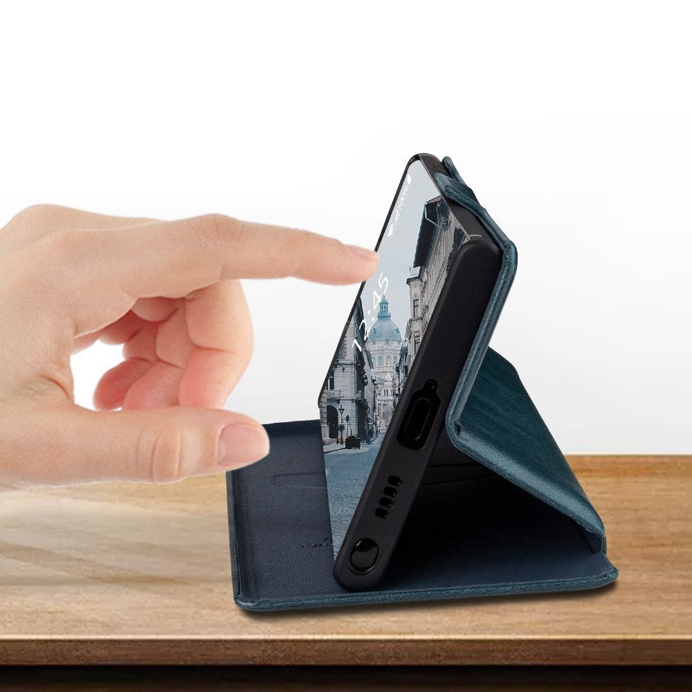 For Samsung Galaxy S22 Ultra 5G Card Holder PU Leather Cover Stand Folio Flip Protective Phone Case