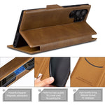 For Samsung Galaxy S22 Ultra 5G Card Holder PU Leather Cover Stand Folio Flip Protective Phone Case