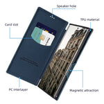For Samsung Galaxy S22 Ultra 5G Card Holder PU Leather Cover Stand Folio Flip Protective Phone Case