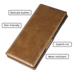 For Samsung Galaxy S22 Ultra 5G Card Holder PU Leather Cover Stand Folio Flip Protective Phone Case