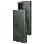 For Samsung Galaxy S22 Ultra 5G Card Holder PU Leather Cover Stand Folio Flip Protective Phone Case