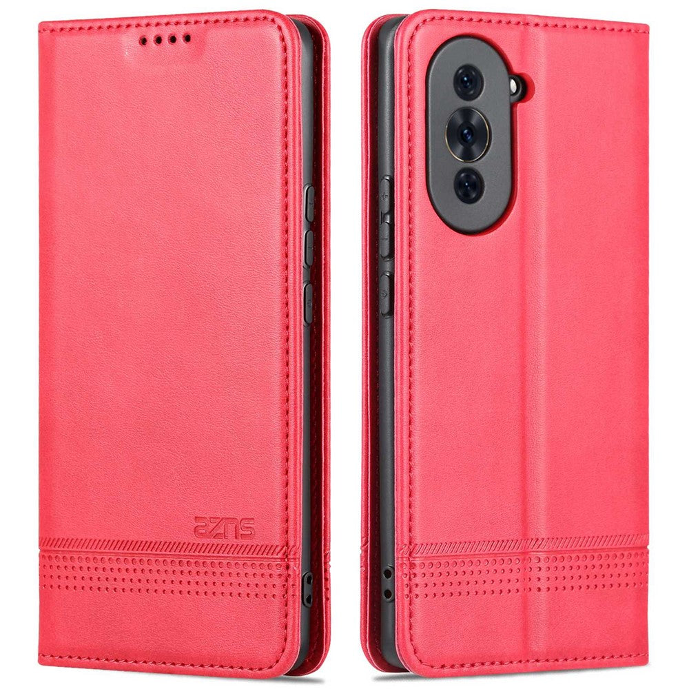 AZNS For Huawei nova 10 4G Shockproof Phone Flip Wallet Case Magnetic Auto Closing PU Leather Viewing Stand Protective Cover- Black