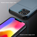 Card Holder Phone Case for iPhone 14 Plus 6.7 inch , TPU + PC Dual Layer Protective Cover