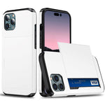For iPhone 14 Pro Max 6.7 inch TPU + PC Hybrid Case Shockproof Phone Cover with Slide Card Holder