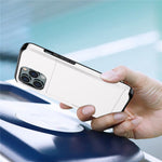 For iPhone 14 Pro Max 6.7 inch TPU + PC Hybrid Case Shockproof Phone Cover with Slide Card Holder