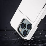For iPhone 14 Pro Max 6.7 inch TPU + PC Hybrid Case Shockproof Phone Cover with Slide Card Holder