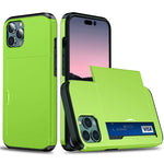 For iPhone 14 Pro Max 6.7 inch TPU + PC Hybrid Case Shockproof Phone Cover with Slide Card Holder