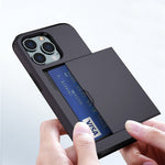 For iPhone 14 Pro 6.1 inch Anti-scratch Phone Case Card Holder Soft TPU + Hard PC Hybrid Cover