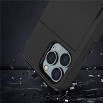 For iPhone 14 Pro 6.1 inch Anti-scratch Phone Case Card Holder Soft TPU + Hard PC Hybrid Cover