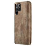 For Samsung Galaxy S22 Ultra 5G Phone Cases with Strap CASEME C30 Zipper Multiple Card Holder PU Leather Cover