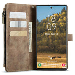 For Samsung Galaxy S22 Ultra 5G Phone Cases with Strap CASEME C30 Zipper Multiple Card Holder PU Leather Cover