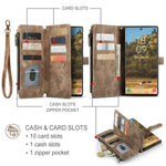 For Samsung Galaxy S22 Ultra 5G Phone Cases with Strap CASEME C30 Zipper Multiple Card Holder PU Leather Cover