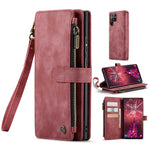 For Samsung Galaxy S22 Ultra 5G Phone Cases with Strap CASEME C30 Zipper Multiple Card Holder PU Leather Cover