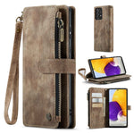 For Samsung Galaxy A72 4G / 5G Phone Cases with Strap CASEME C30 Zipper Multiple Card Holder PU Leather Cover