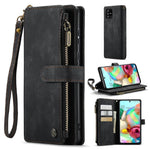 For Samsung Galaxy A71 4G SM-A715 Phone Cases with Strap CASEME C30 Zipper Multiple Card Holder PU Leather Cover