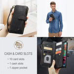 For Samsung Galaxy A71 4G SM-A715 Phone Cases with Strap CASEME C30 Zipper Multiple Card Holder PU Leather Cover