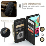 For Samsung Galaxy A71 4G SM-A715 Phone Cases with Strap CASEME C30 Zipper Multiple Card Holder PU Leather Cover