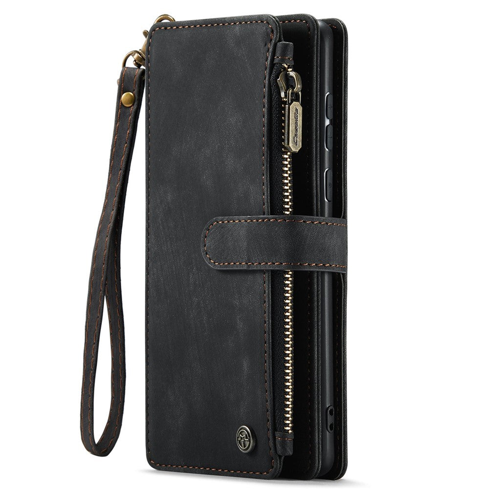 For Samsung Galaxy A71 4G SM-A715 Phone Cases with Strap CASEME C30 Zipper Multiple Card Holder PU Leather Cover