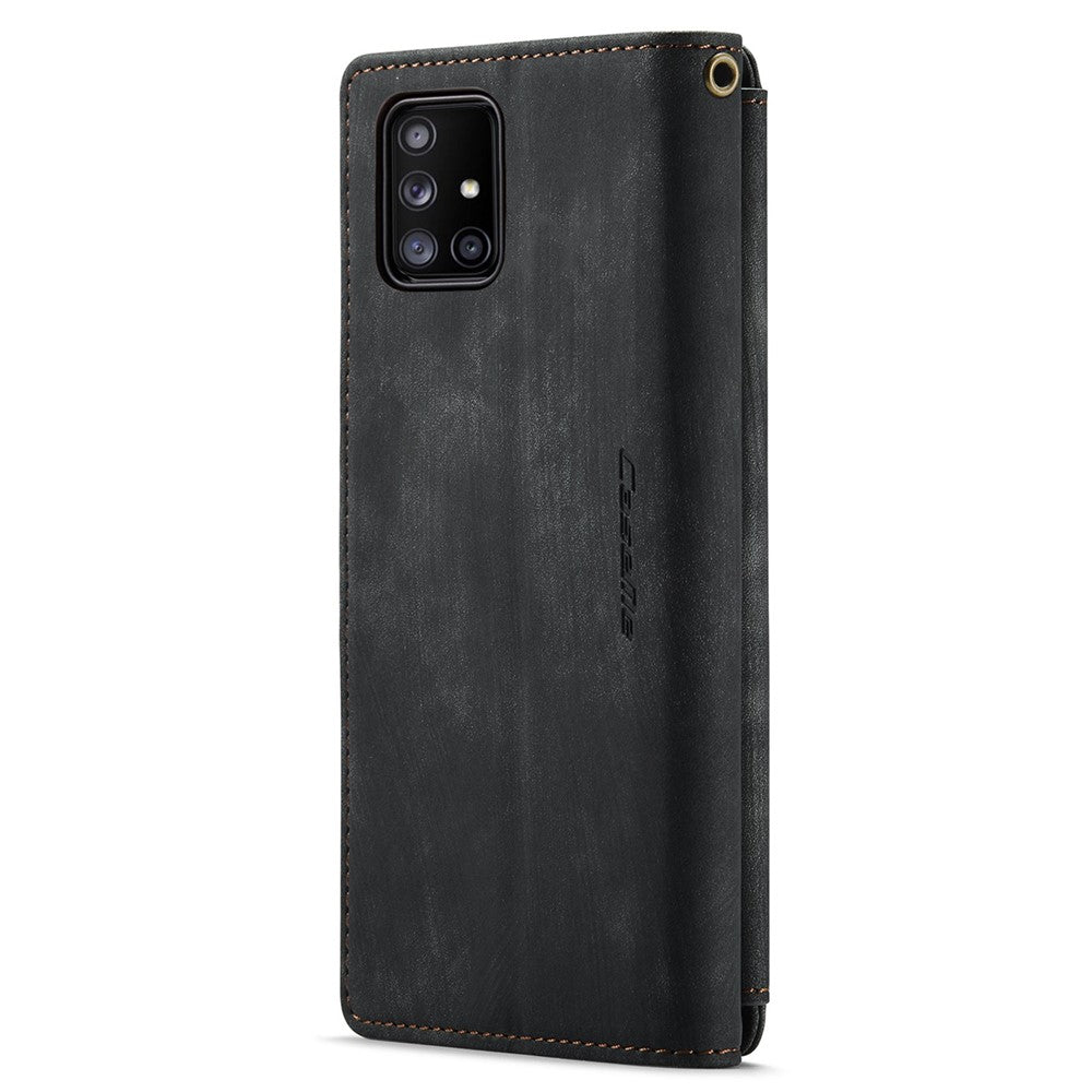 For Samsung Galaxy A71 4G SM-A715 Phone Cases with Strap CASEME C30 Zipper Multiple Card Holder PU Leather Cover