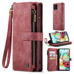 For Samsung Galaxy A71 4G SM-A715 Phone Cases with Strap CASEME C30 Zipper Multiple Card Holder PU Leather Cover