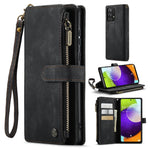 For Samsung Galaxy A52 4G / 5G / A52s 5G Phone Cases with Strap CASEME C30 Zipper Multiple Card Holder PU Leather Cover