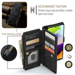 For Samsung Galaxy A52 4G / 5G / A52s 5G Phone Cases with Strap CASEME C30 Zipper Multiple Card Holder PU Leather Cover