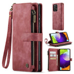 For Samsung Galaxy A52 4G / 5G / A52s 5G Phone Cases with Strap CASEME C30 Zipper Multiple Card Holder PU Leather Cover
