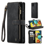 For Samsung Galaxy A51 4G SM-A515 Phone Cases with Strap CASEME C30 Zipper Multiple Card Holder PU Leather Cover