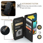 For Samsung Galaxy A51 4G SM-A515 Phone Cases with Strap CASEME C30 Zipper Multiple Card Holder PU Leather Cover