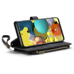 For Samsung Galaxy A51 4G SM-A515 Phone Cases with Strap CASEME C30 Zipper Multiple Card Holder PU Leather Cover
