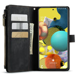 For Samsung Galaxy A51 4G SM-A515 Phone Cases with Strap CASEME C30 Zipper Multiple Card Holder PU Leather Cover