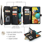 For Samsung Galaxy A51 4G SM-A515 Phone Cases with Strap CASEME C30 Zipper Multiple Card Holder PU Leather Cover