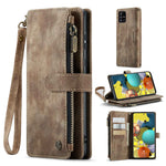 For Samsung Galaxy A51 4G SM-A515 Phone Cases with Strap CASEME C30 Zipper Multiple Card Holder PU Leather Cover