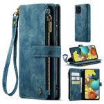 For Samsung Galaxy A51 4G SM-A515 Phone Cases with Strap CASEME C30 Zipper Multiple Card Holder PU Leather Cover