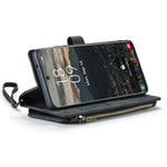 For Samsung Galaxy S22+ 5G Phone Cases with Strap CASEME C30 Zipper Multiple Card Holder PU Leather Cover