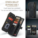 For Samsung Galaxy S22+ 5G Phone Cases with Strap CASEME C30 Zipper Multiple Card Holder PU Leather Cover