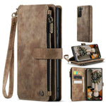 For Samsung Galaxy S22+ 5G Phone Cases with Strap CASEME C30 Zipper Multiple Card Holder PU Leather Cover