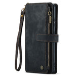 For Samsung Galaxy S22 5G Phone Cases with Strap CASEME C30 Zipper Multiple Card Holder PU Leather Cover