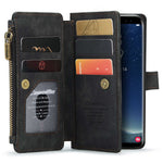 For Samsung Galaxy S22 5G Phone Cases with Strap CASEME C30 Zipper Multiple Card Holder PU Leather Cover