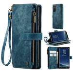For Samsung Galaxy S22 5G Phone Cases with Strap CASEME C30 Zipper Multiple Card Holder PU Leather Cover