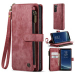 For Samsung Galaxy S22 5G Phone Cases with Strap CASEME C30 Zipper Multiple Card Holder PU Leather Cover