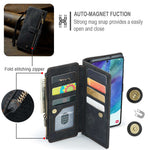 For Samsung Galaxy S21 FE 5G Phone Cases with Strap CASEME C30 Zipper Multiple Card Holder PU Leather Cover