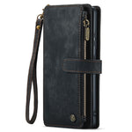 For Samsung Galaxy S21 FE 5G Phone Cases with Strap CASEME C30 Zipper Multiple Card Holder PU Leather Cover